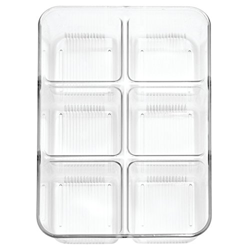 mDesign Kosmetik Organizer – transparente Aufbewahrungsbox mit sechs Fächern – Ablage aus robustem Kunststoff – durchsichtig - 4