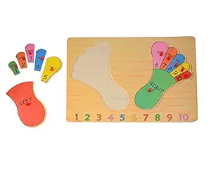 Instabuyz Foot Premium Wooden Puzzle / Educational Toy with Knobs for Children