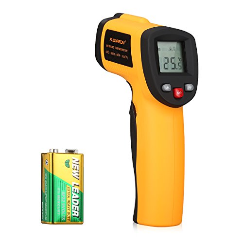 Preisvergleich Produktbild Floureon Laser Infrarot Thermometer IR Pyrometer berührungslos Temperaturmessgerät Temperaturmesser, -50 bis +550°C mit LCD Beleuchtung ±1.5°C Genauigkeit