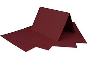 ‎COLOURS 4-YOU BY GLÜXX-AGENT 50 DIN A6 Faltkarten Dunkelrot - Karten zum selbstgestalten 14,8 x 21 cm - Klappkarten mit 160 g/m² - Colours-4-you von Glüxx Agent