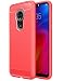 Produktbild TTVie Hülle für Motorola Moto E6, Ultra Slim Weiche Karbon Optik TPU Silikon Handyhülle Schutz vor Stürzen und Stößen Schutzhülle für Motorola Moto E6 Smartphone 2019 Modell, Rot