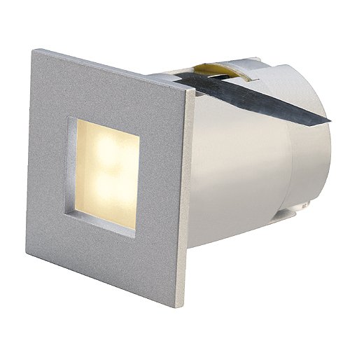 Preisvergleich Produktbild SLV Mini Frame LED Einbauleuchte, Eckig, 0,3W, 4 Warmweiß / silbergrau 112712