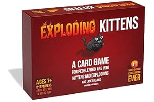 PLUSPOINT Adult Exploding Kittens LLC A Card Game About Kittens, Explosions and Sometimes Goats (Red)