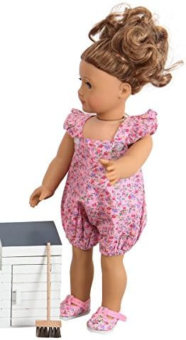 UK DESIGNER FRILLY LILY Pink Flower Romper Suit For Small Dolls and Bears 14-18 ins [ 35-45 cm]Doll and Shoes not included.To fit dolls such as American Girl,Baby Born,Hannah by Gotz,Design a Friend DolL,Kidz and Cats,Precious Day Doll,Happy Kidz and many more dolls of this height s not incl