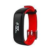 Omiky® Mode 2017 Bluetooth Smart Watch Armband Armband Schrittzähler Fitness Pulsmesser (Rot)