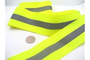 VOMONO 2ms of Green Silver Fluorescence Tape Hi Viz Reflective Ribbon Tape Bike Jacket Night Safety use Tape