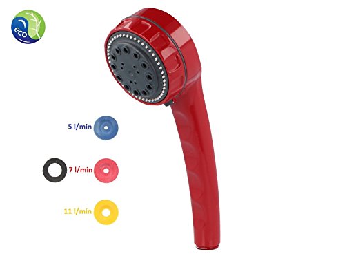 tecuro Handbrause ew-color - rot RAL 3003 3-fach umstellbar