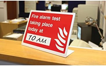Caledonia Signs 58062 "Fire Alarm Test Taking Place Today at (Insert Time) Table Top" Sign