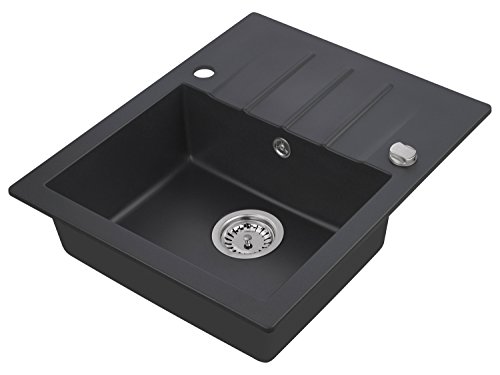 Axis Kitchen Mojito 20 Küchenspüle Farbe Axis Night Glow Schwarz Metallic Material Axigranit 45er Unterschrank Spülbecken Siphon, Exzenterbedienung, Ausschnittschablone - 2