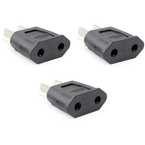 Aukru 3X Adaptador de Enchufe Europeo EU Europa ESPAÑA a EE.UU/Americano/ US/China/ Japón/Canadá/ México.