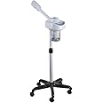 VAPORIZZATORE FACCIALE DIGITALE CON OZONO PER PULIZIA VISO 750 W. STATIVO REGOLABILE A 5 RAZZE E BECCUCCIO PER OLII ESSENZIAL