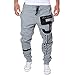 Produktbild Sannysis Herren Hose Cargo Chino Jeans Sporthosen 5 Print Casual Solid Lose Hosen Jogger Jogginghose Schwarz Weiß Grau Dunkelgrau M~3XL