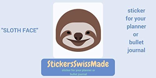 SLOTH FACE | small multicolored animal icon | sticker for your planner or bullet journal