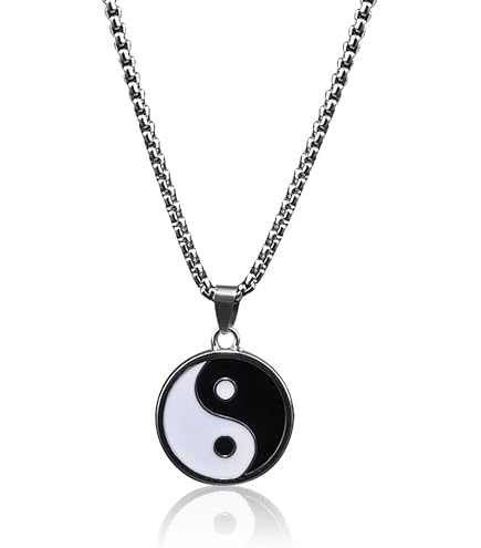 Acquista 2 pezzi nero bianco Yin Yang collana con ciondolo cavo coppia sorella amica gingillo