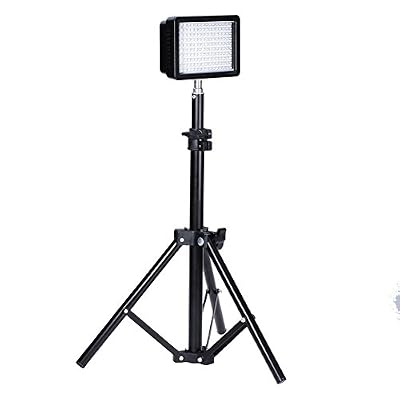 Bestlight Photographie 160 LED Studio Vidéo Lumière Torche Vidéo Flash LED Kit, Compris (1) CN-160 Réglables Ultra Haute Puissance Panneau DSLR Caméscope LED Vidéo Lumières (1) 32"/80cm Grands Pieds d'Éclairage Supports de Lumière Studio