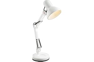 GLOBO LIGHTING Schreib Tisch Leuchte weiß beweglicher Spot Wohn Zimmer Beleuchtung Lese Nacht Licht Globo 24881, medium