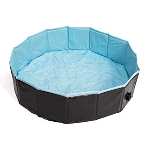 Bathtub Bañera para Perro, Tina del Baño Redondo Baño Piscina Plegable El Plastico Cuenca Barril para Gato Pequeño Aseo Limpieza (Color : Black, Size : 100 * 24cm)