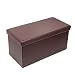 Produktbild Amoiu 76 cm Sitzbank Aufbewahrungsbox Sitzhocker Sitztruhe Faltbarer Sitzhocker Sitzbox,belastbar bis 300 kg Kunstleder 30", Braun