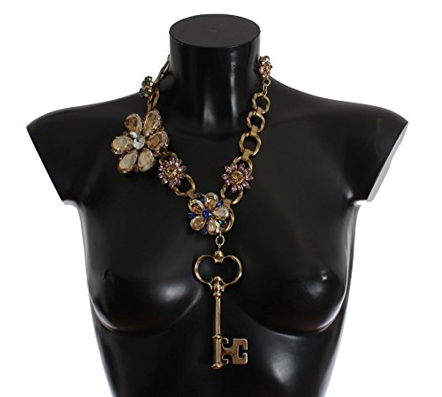 Preisvergleich Produktbild Dolce & Gabbana Schlüsselanhänger, vergoldetes Messing, Blumendesign