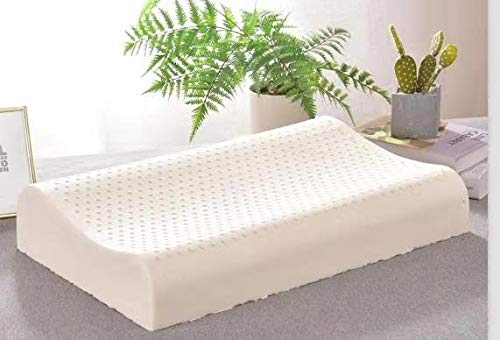 MaxHome Almohada Viscoelastica de Látex Natural para niño/niña. Se adapta a la forma del cuello. tamaño 40 cm x 26 cm x 6 cm.