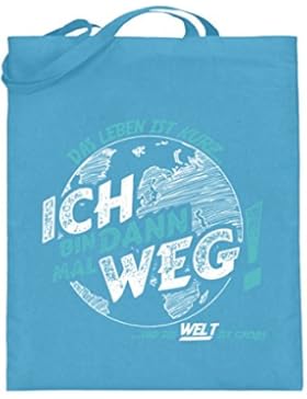 Hochwertiger Jutebeutel (mit langen Henkeln) - ICH BIN DANN MAL WEG
