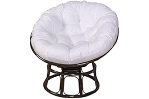 Morbuy Papasan Coussins de Chaise Ronds, Doux Épais Coussin Fauteuil Papasan Coussin Fauteuil Rotin pour Jardin ExtéRieur, Balcon Et Salon (90x90CM,Blanc)