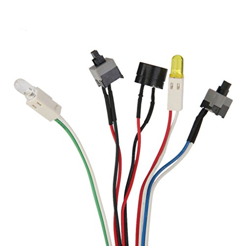 Gazechimp PC Computer ATX Netzteil-Kabel Power Supply Line Reset Schalter mit LED - 5