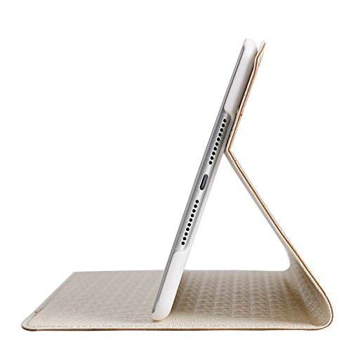 BORIYUAN Apple Ipad Mini 4 Ultra dünn Smart Case Cover Leder Schutzhülle Etui Tasche für das neue iPad mini4, Unterstützt Auto Sleep Wake up, Ipad Mini 4 Displayschutzfolie Reinigungstuch Stift inklusive (Gold) - 3