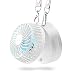 Produktbild LIANA IRWIN Portable Lanyard-Fan,Mini Ventilator Halskette Mit rundem Spiegel, Wiederaufladbarer Personal Lüfter für Camping, Ausflüge,Outdoor-Fotografie, Angeln usw. (Weiß)