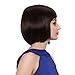 Bigood Smooth Sweet Bob hairstyle Inclined bang Dark Buckle brown Wig 32cm