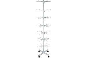 RATSTONE Espositore Girevole,Scaffale Espositivo In Metallo,Scaffale Rotante a 7 Livelli,Scaffali Verticali Per Negozi Al Dettaglio e Supermercati,Può Contenere Cappelli,Guanti,Sciarpe,Accessori,Ecc.(Bianco)