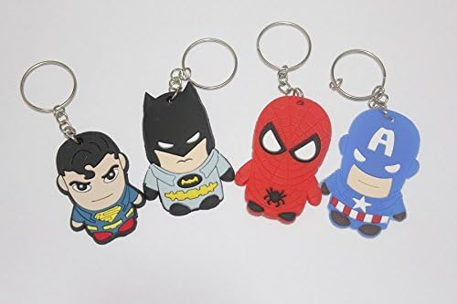 Fungshop Marvel batman spider man superman Captain captain american keychain Figures Toys 4pics