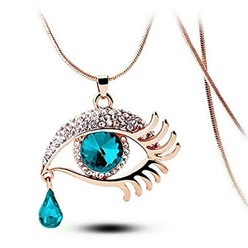 Preisvergleich Produktbild Ausverkauf Angebote, Moeavan Damenmode Magic Eye Kristall Tear Drop Wimpern Lange Halskette Pullover Kette Romantische Geschenk Schmuck (F)