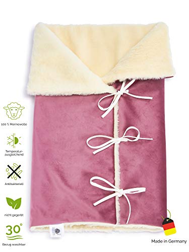Preisvergleich Produktbild ECOBINI® Babyschlafsack aus Lammfell für Babywiege, Babymatratze, Babybett / nachhaltig und Öko-Tex zertifiziert / Baby und Kinder Erstausstattung aus 100% Merinowolle / 115 x 82 cm (Cavender Crystal)