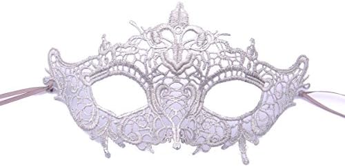 Stunning Silver Marie Antoinette Lace Masquerade Mask by Samantha Peach
