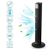 ❆ Bajo consumo de energía: además de un consumo de energía de solo 45 W, el ventilador de torre Amzdeal dispone de un temporizador programable de 12 horas, por lo que se puede apagar automáticamente después de la configuración. La pantalla LED también se oscurece si no hay funcionamiento en 30 segundos. Puede pulsar cualquier botón para volver a encenderlo y ofrecer la máxima comodidad durante el uso y ahorrar energía.