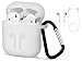 Produktbild iPrime Schutzhülle Rutschfeste Silikonhülle, extra stoßfeste Silikon Cover Ladekoffer mit Karabinerhaken und Umhängeschnur/perfekte Passform/kompatibel mit AirPods Box Case - Weiß