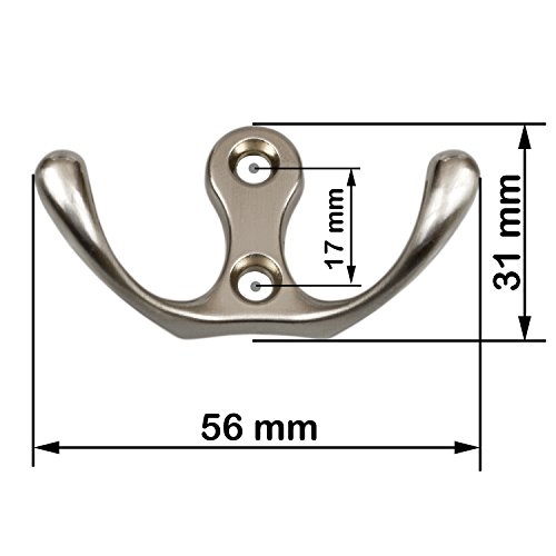 10 x Kleiderhaken Garderobenhaken EDELSTAHL – OPTIK MASSIV - 4
