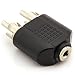 Produktbild Saxonia Professional Cinch/Klinke Audio Y-Adapter | 2x Stecker (männlich) zu 1 x 3.5 mm Klinkenbuchse (weiblich) Schwarz
