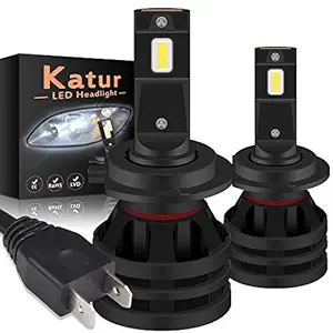 KATUR H7 Led Headlight Bulbs Mini Design Upgraded CREE Chips Extremely Bright 12000 Lumens Waterproof All-in-One LED Headlight Conversion Kit 55W 6500K Xenon White