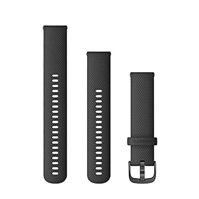 Garmin - Bracelet de montre Quick Release 20mm - Silicone Noir boucle Ardoise