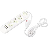 3'l&uuml; 1.5 Metre Uzatma Kablosu 3 Usb Akım Korumalı Priz Beyaz