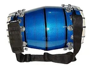 GT manufacturers Wooden Musical Dholak Instrument Drum Nuts & Bolt 36 With Bag (blue)