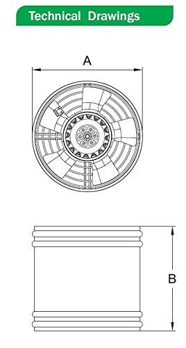 Borax Axial Rohrventilator Be-Abluft LÜFTER ø200 680m³/h Axialventilator Radial TURBO - 4