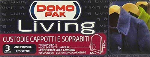 24 x DOMOPAK Fundas Prueba de polvo abrigos y prendas de vestir exteriores 65X140Cm.3Pz