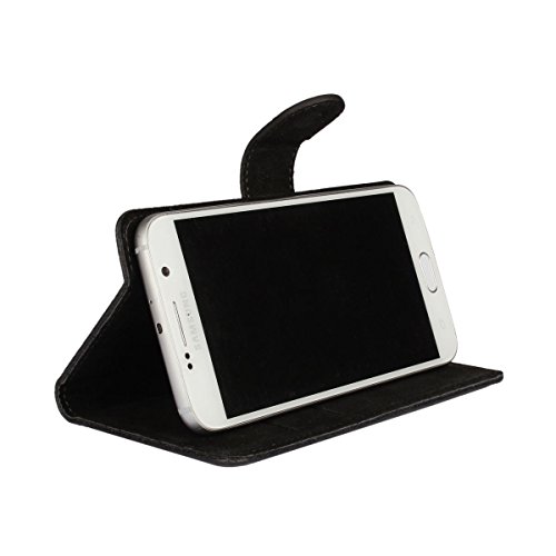 Echtleder Handy Hülle Lenovo Zuk Z1 Tasche / Schutzhülle mit Dreh & Stand – 360 Leder Schwarz L - 3