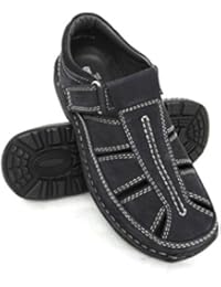 Zerimar Sandalia cubierta acolchada fabricada en piel de alta calidad Color azul marino