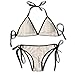 Produktbild xingbao Benutzerdefinierte einstellbare Frauen Bikini Set, abstrakte Linien mit Herzen geometrische Bild Liebe unter dem Motto modernen surrealen Design, Zwei Stück Badeanzug