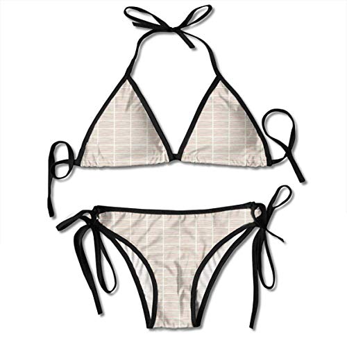 Preisvergleich Produktbild xingbao Benutzerdefinierte einstellbare Frauen Bikini Set, abstrakte Linien mit Herzen geometrische Bild Liebe unter dem Motto modernen surrealen Design, Zwei Stück Badeanzug