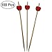Produktbild TOYMYTOY 100 stück Cocktailspieße Partypicker Obst Cupcake Cocktail Picker Zahnstocher Party Bar Supplies (Rot)